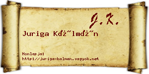 Juriga Kálmán névjegykártya
